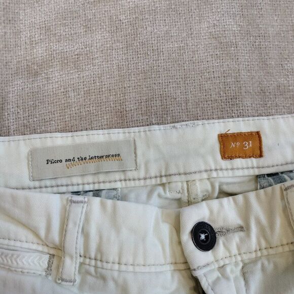 Pilcro and the Letterpress Cream Straight Leg Jeans Size 31 - Picture 4 of 8